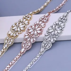 gold silver rose gold beaded fashion dress belt