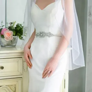 captivating opal rhinestone pearl beading wedding belt