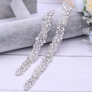 alluring beaded rhinestone thin belt for cocktail dress