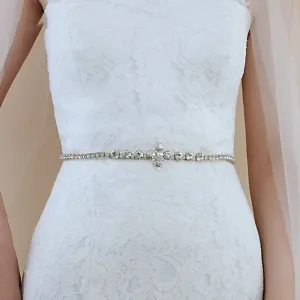 sparkling crystals thin belt for fashion formal dress