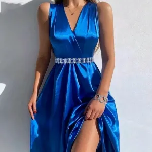 timeless royal blue belt pearl rhinestone wedding sash