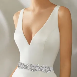 dazzling crystal rhinestone waist belt for wedding dress