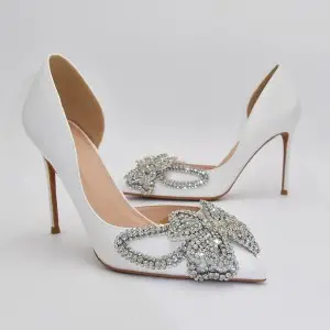 4 inch stiletto beaded wedding heels for bride bridesmaid