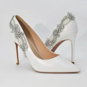 luxury pearls beaded 10cm stiletto wedding pumps
