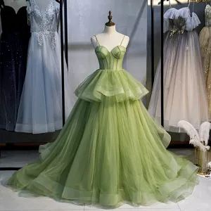 clover green tulle corset sweetheart sweet 16 dress