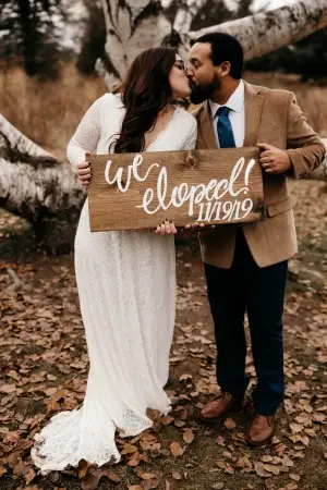 romantic ivory lace v neck simple boho wedding dress
