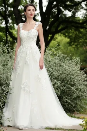 elegant lace straps sweetheart destination wedding dress