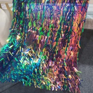 long sword iridescent sequin metallic fabric by the yard