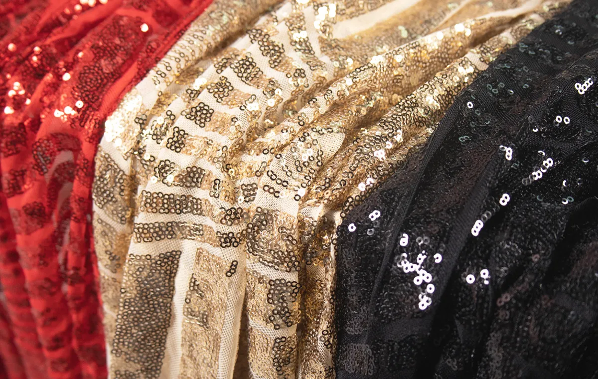 stripe pattern sequin fabrics