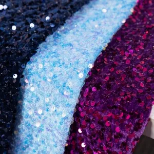 sparkly 5mm round sequin allover velvet metallic fabric