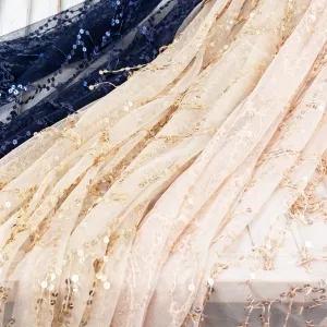 glittering fringe sequin mesh fabric for dance dresses