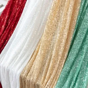 sparkly vertical stripe sequin on stretch mesh fabric