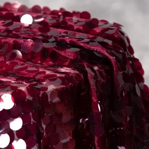 Shinning 18mm Round Scaled Merlot Sequin Couture Fabric