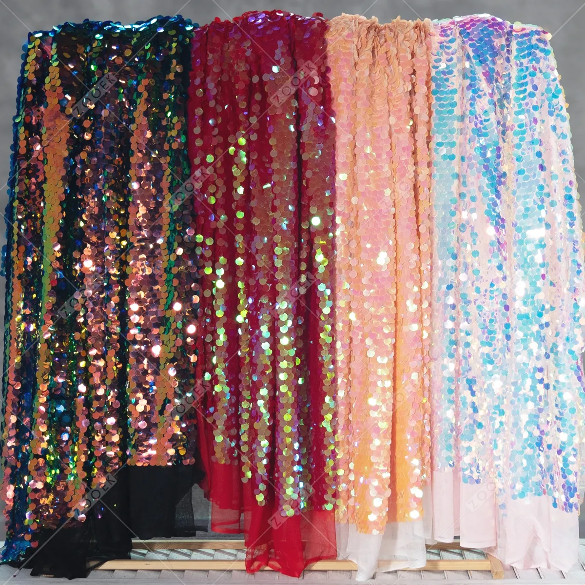 glistening sequin metallic fabric for prom dresses