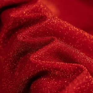 metallic yarn non stretch red lurex fabric by the yard