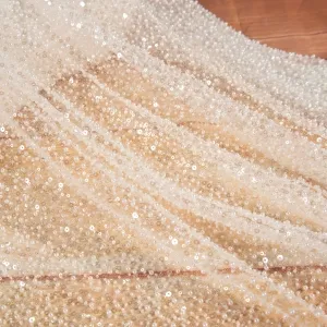 luxury clear pearls sequins beadings misc metallic mesh