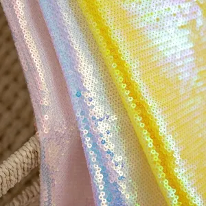 stunning thick satin based sequin metallic fabric
