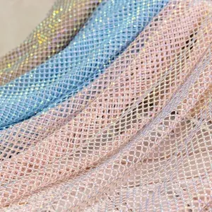 ab rhinestone crystals stretchy heavy soft net fabric