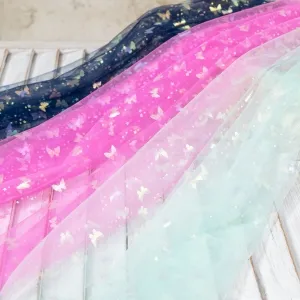 holographic foil butterfly star printing ethereal mesh