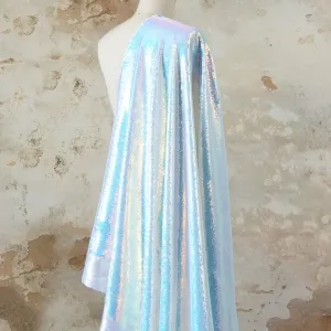 iridescent blue and pink high density 3mm sequin fabric
