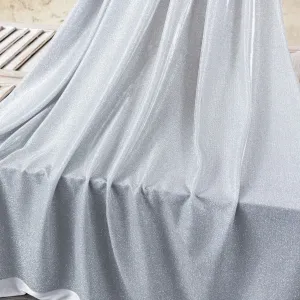 shiny silver lurex stretch sewing fabric by the yard