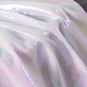 bedazzled 3mm iridescent pink sequin fabric by the yard