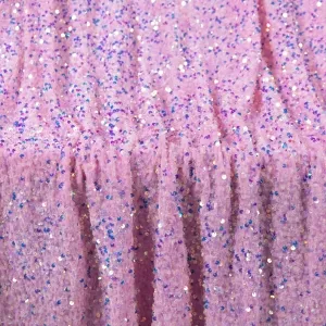 sparkly iridescent baby pink sequins velvet dress fabric