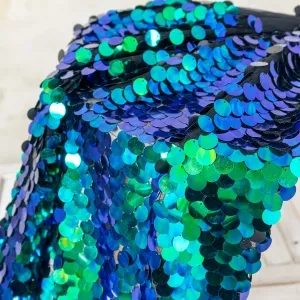 iridescent green and blue sequins