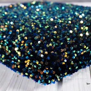 Iridescent Starry Sequins on Velvet Dressmaking Fabric