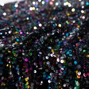 Shiny Iridescent Luminous Color Sequins Velvet Fabric