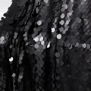 sophisticated matte black 18mm round sequin fabric