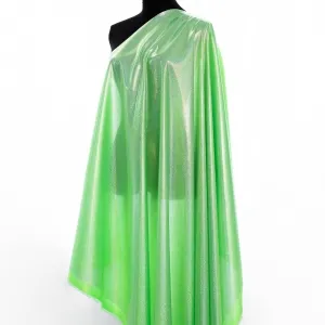 Shiny Apple Green Stretch Lame Fabric for Dresses & Decor