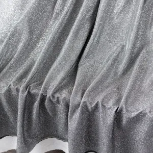 dark gray stretch shiny metallic lurex sewing fabric