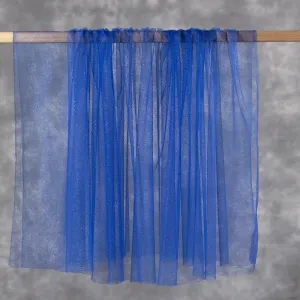 Shiny and Lightweight Deep Blue Metallic Tulle Fabric