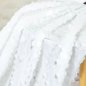 dazzling off white opaque sequin mesh fabric