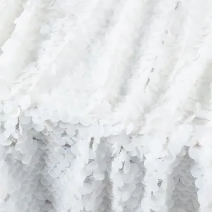 Shiny Milk White 18mm Mermaid Sequin Wedding Dress Fabric