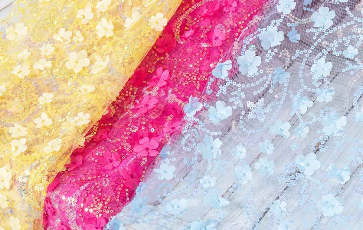 3d flower sequinn embroidery fabrics 3d flower sequinn embroidery fabrics