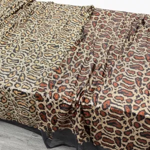 eye catching leopard print metallic sequin fabric