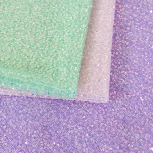 glitter 3mm iridescent sequin with metallic tinsel fabric