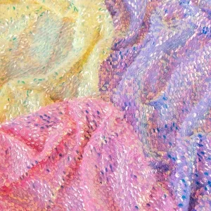 iridescent tile mermaid sequins with stretch mesh base