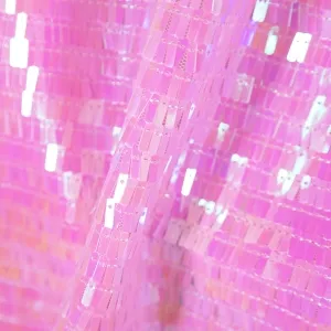 dreamy iridescent pink rectangular sequin fabric by yard