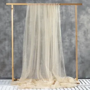 shining champagne gold metallic tulle fabric by the yard