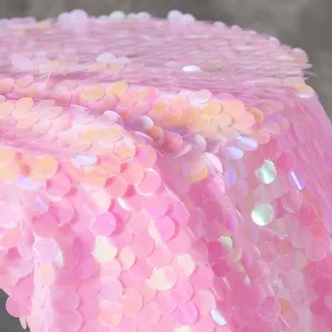 charming iridescent pink 18mm sequin girl dress fabric