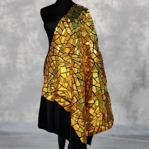 shiny laser gold irregular polygon sequin designer fabric