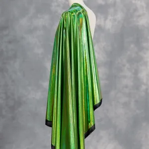 iridescent forest green lame metallic dressmaking fabric