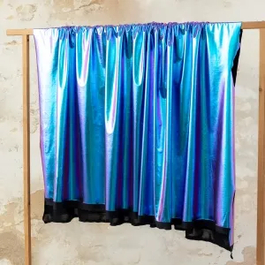 metallic purplish blue stretchy lame fabric for apparel