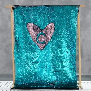 Shiny Ocean Blue to Sepia Reversible Metallic Sequin