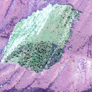 Hologram Lilac to Shiny Mint Reversible 5mm Sequin Fabric