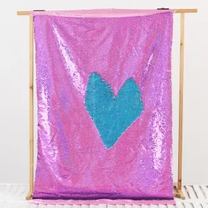 Hologram Fuchsia to Ocean Blue Reversible Sequin Fabric