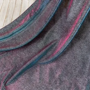 peacock blue with fuchsia iridescent purple lurex fabric